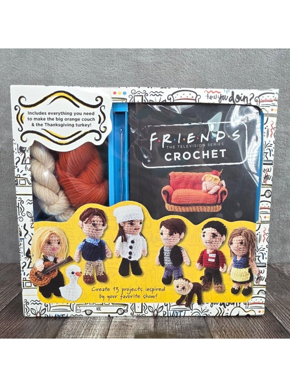 Friends Crochet Kit Central Perk Couch Thanksgiving Turkey Hobby Gift Fun New